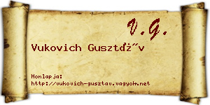 Vukovich Gusztáv névjegykártya