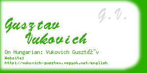 gusztav vukovich business card